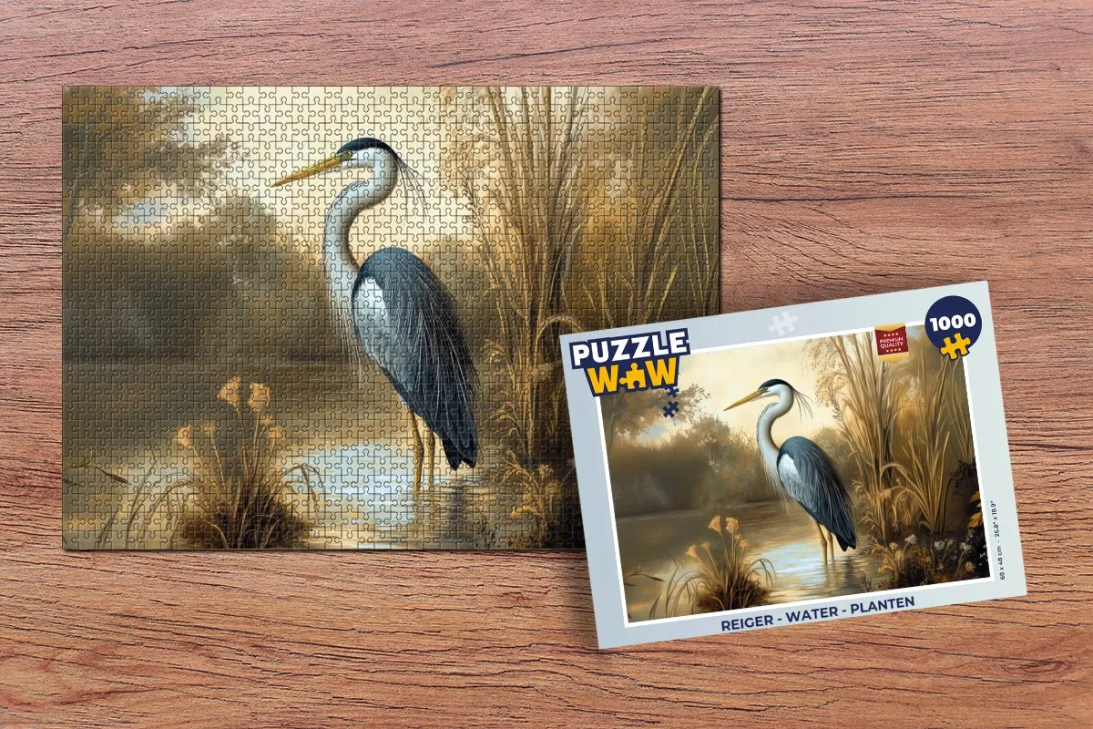 PuzzleWow Reiger Water Planten Legpuzzel 1000 Stuks