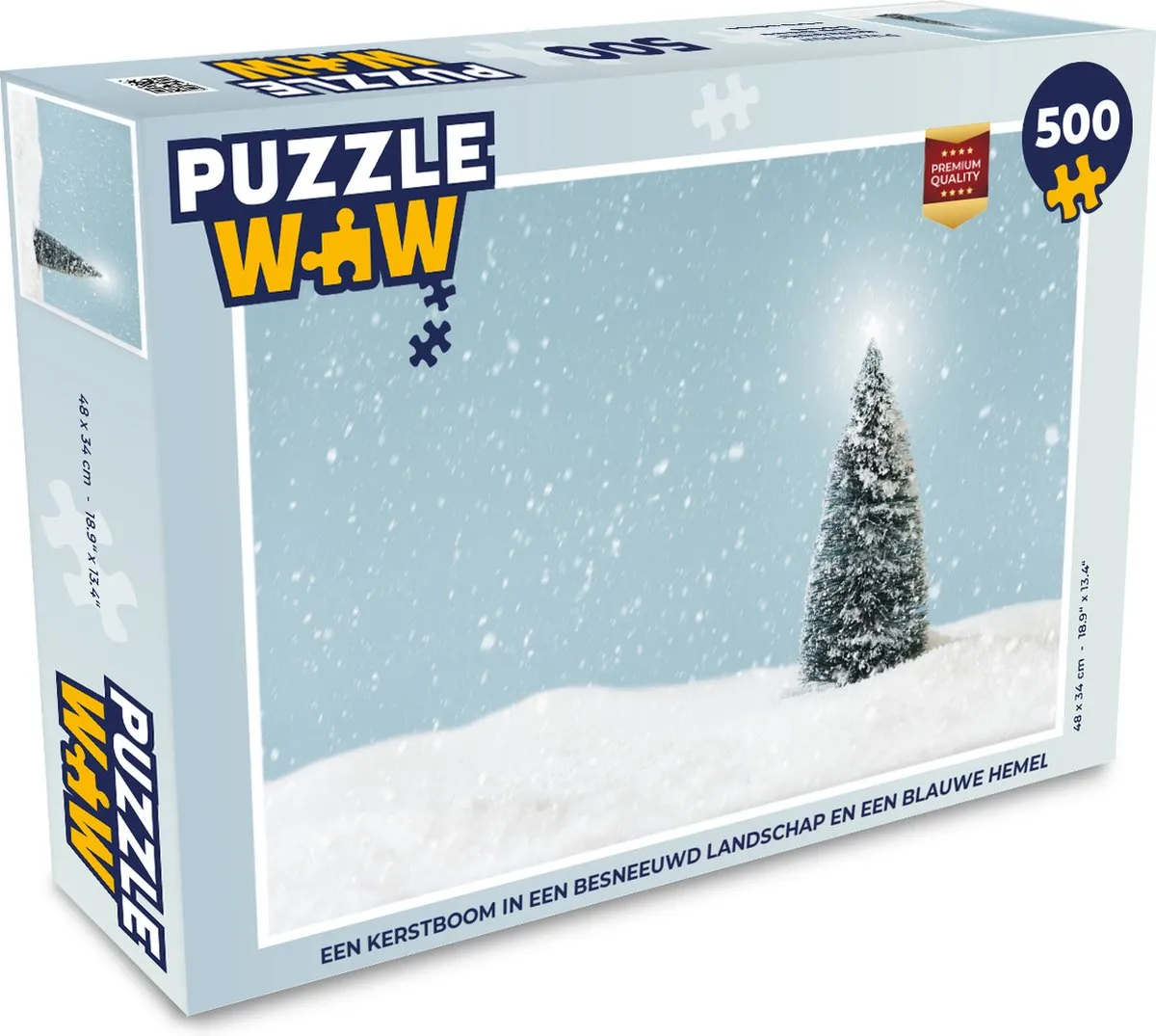 PuzzleWow Kerstboom in Besneeuwd Landschap Legpuzzel 500 Stuks