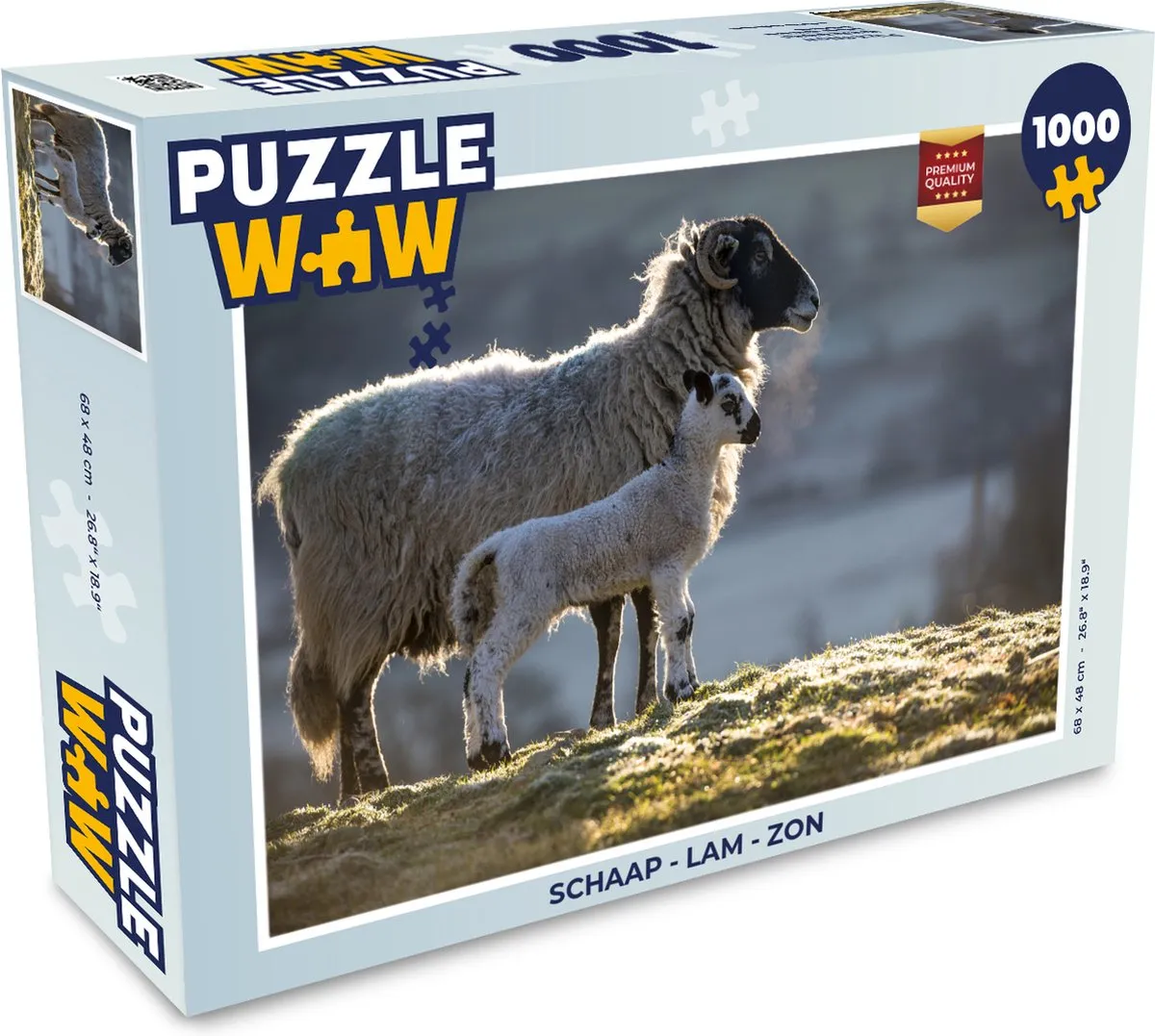 PuzzleWow Legpuzzel Schaap Lam Zon 1000 Stuks