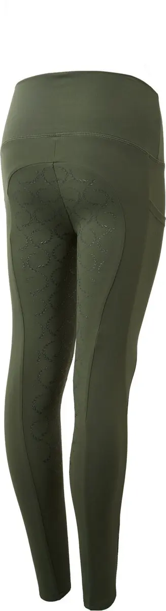 Horze Gillian Full Seat Compressie Tights, kinderen, groen, 122/128