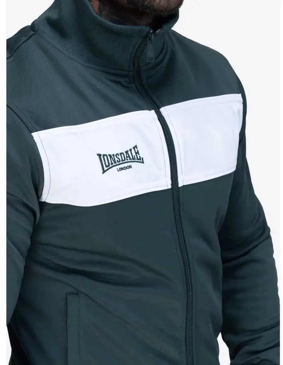 Lonsdale Alnwick Trainingsjack - Groen/Wit - M - afbeelding 3 van 4