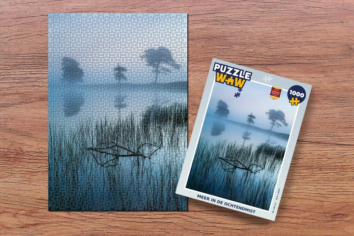 PuzzleWow Meer in de Ochtendmist Legpuzzel 1000 Stuks - Multicolor