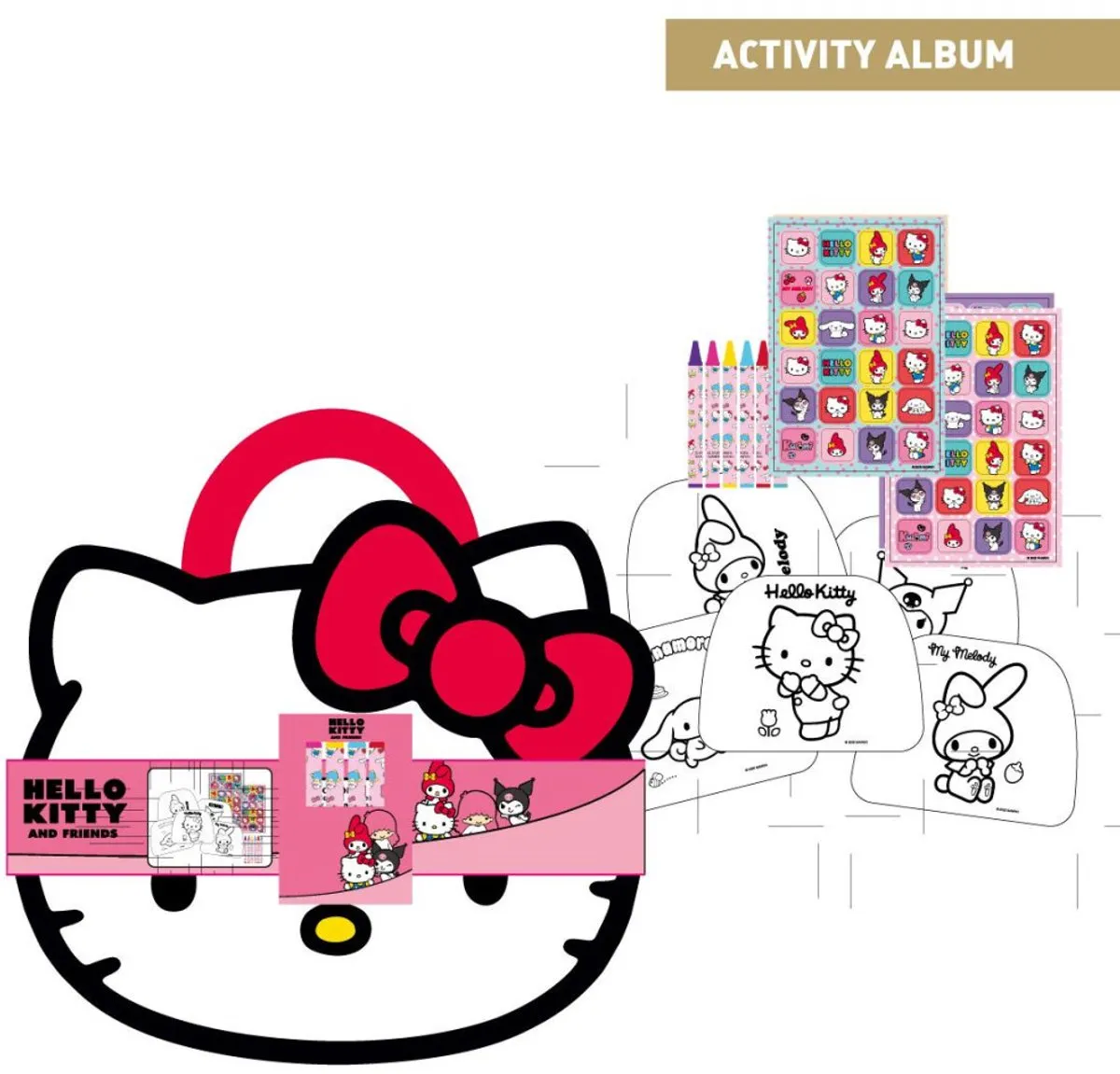 Hello Kitty Creatieve Set - Kleurboek Stickers Spelletjes - Multi