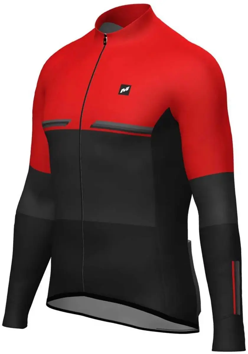 Massi Pro Jersey Lange Mouwen - Zwart/Rood - L - afbeelding 3 van 3