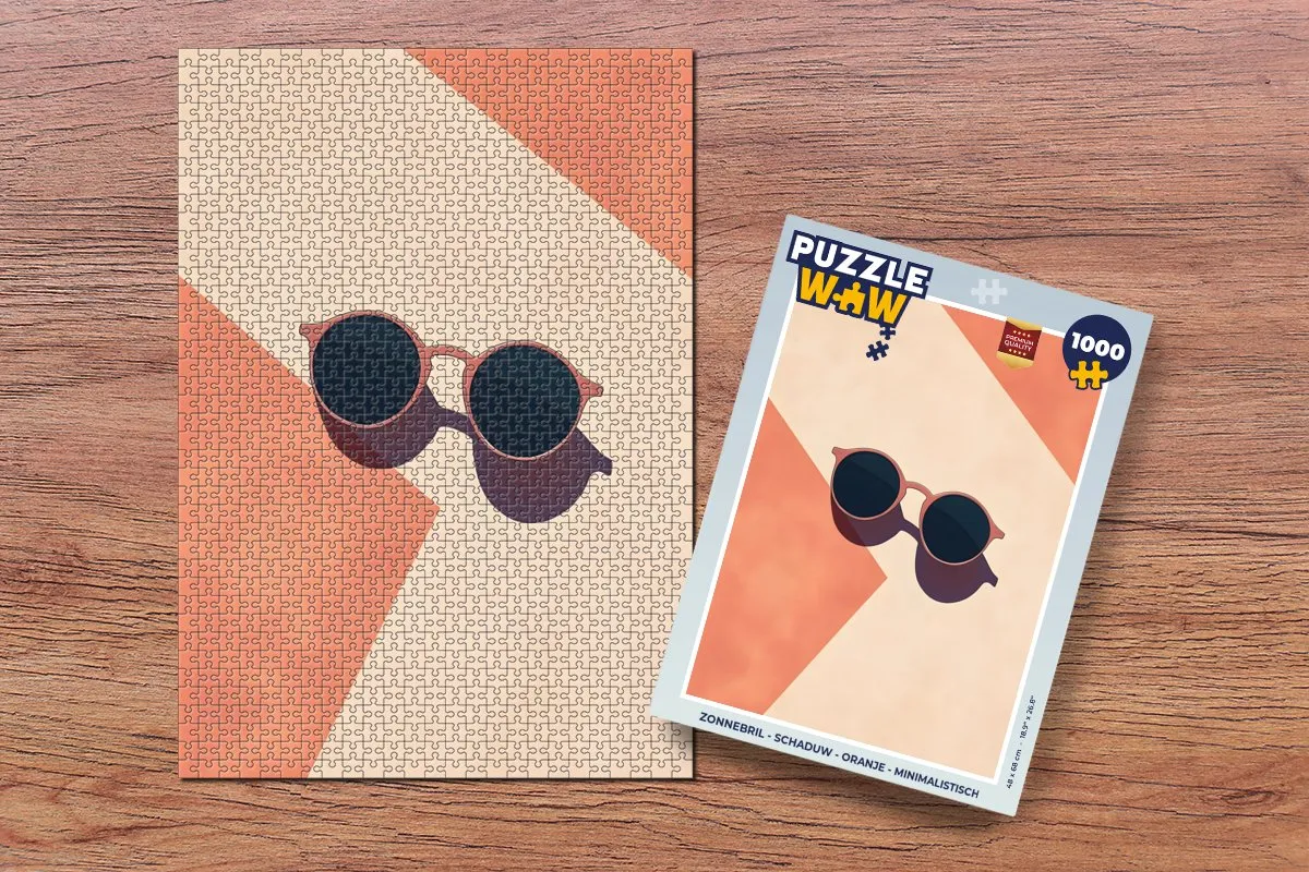 PuzzleWow Zonnebril Legpuzzel 1000 Stuks - Oranje