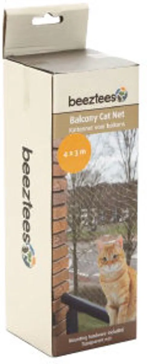Beeztees Kattennet Balkon 4x3m Transparant