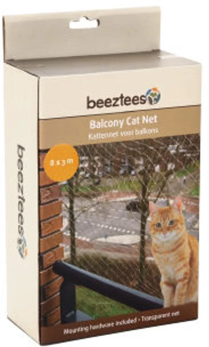 Beeztees Kattennet Balkon 4x3m Transparant - afbeelding 6 van 6