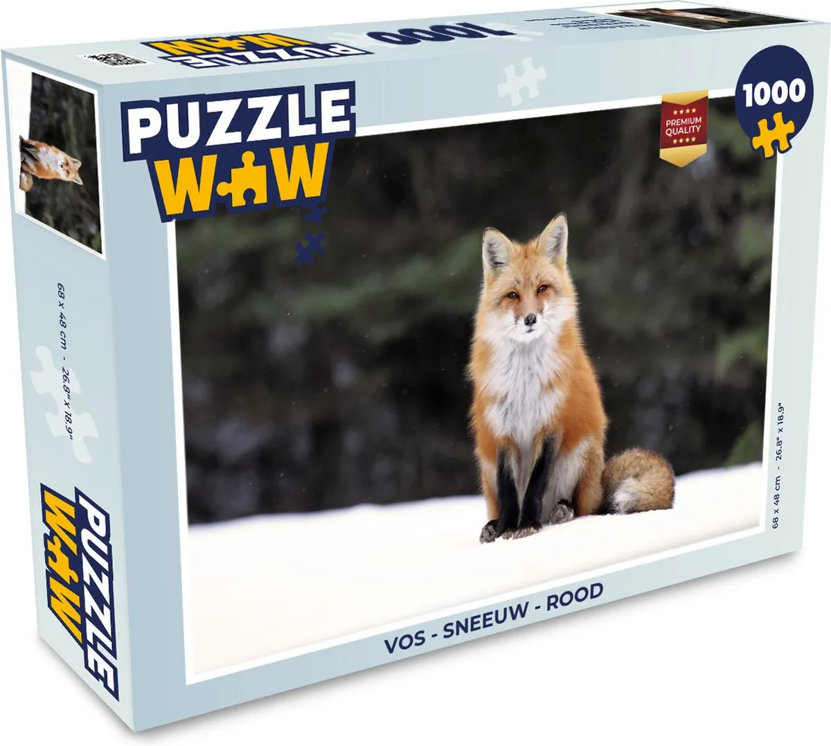 PuzzleWow Vos Sneeuw Legpuzzel 1000 Stuks