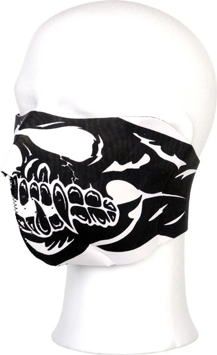 biker mask half face skull big mouth