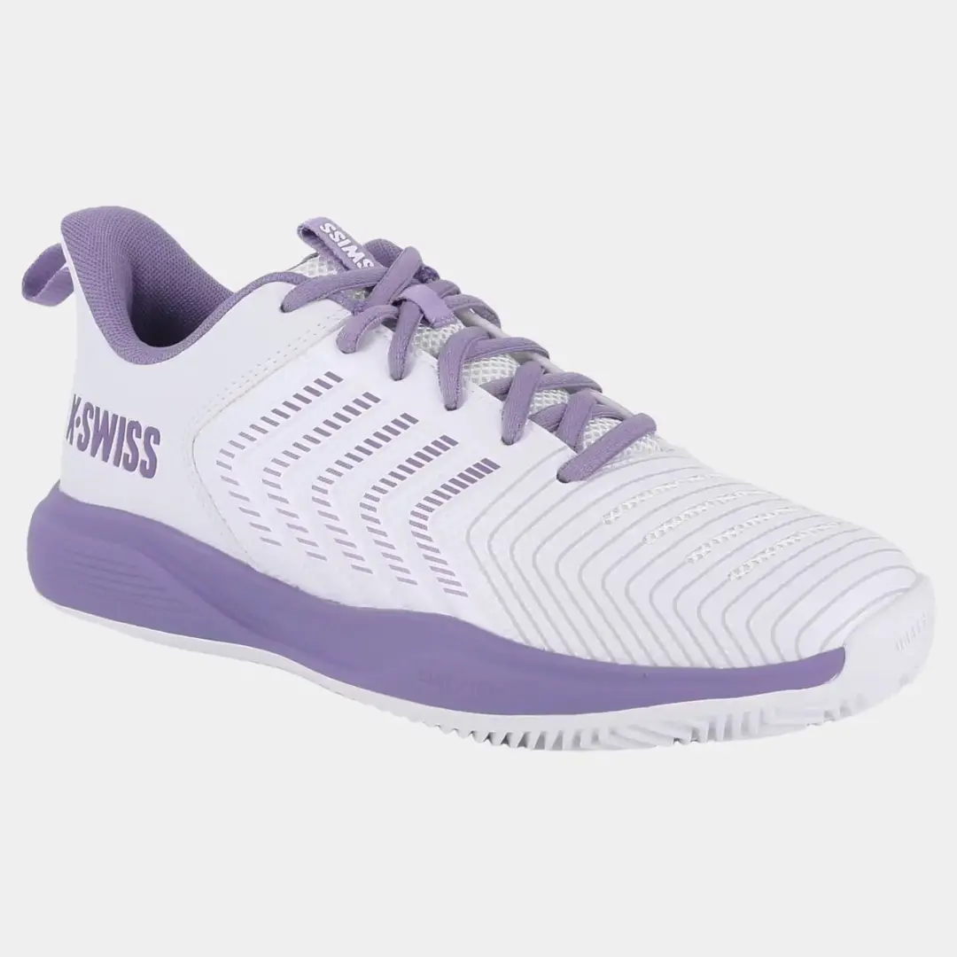 K-Swiss Ultrashot Light Clay Dames Tennisschoen - Wit/Paars - afbeelding 6 van 6