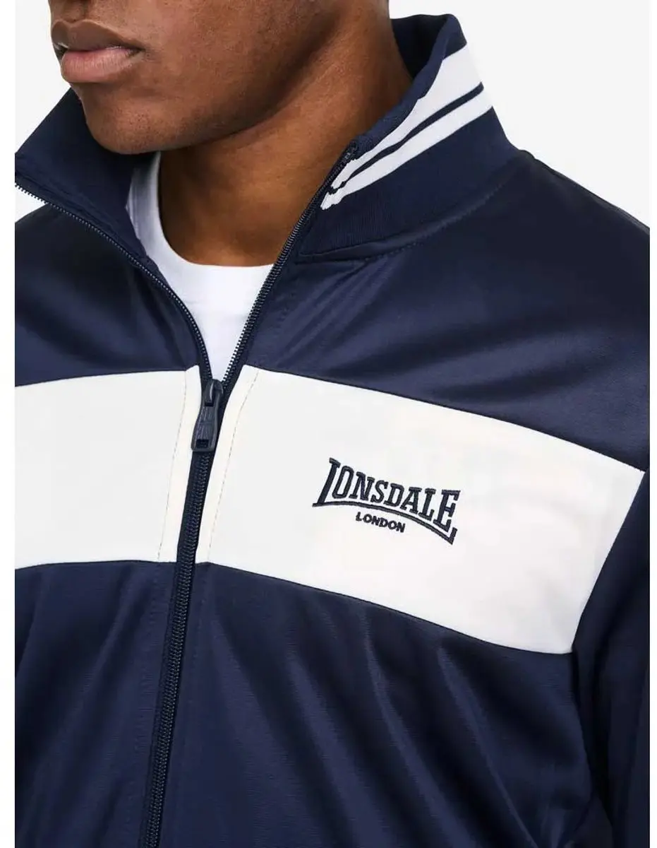 Lonsdale Meols Track Suit Jas - Dark Navy/Ecru - afbeelding 4 van 4