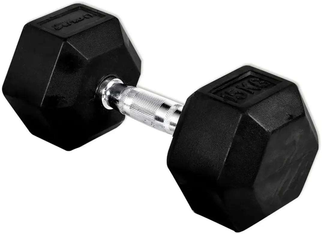 Olive Hex Dumbbell 15kg Zilver 15 kg