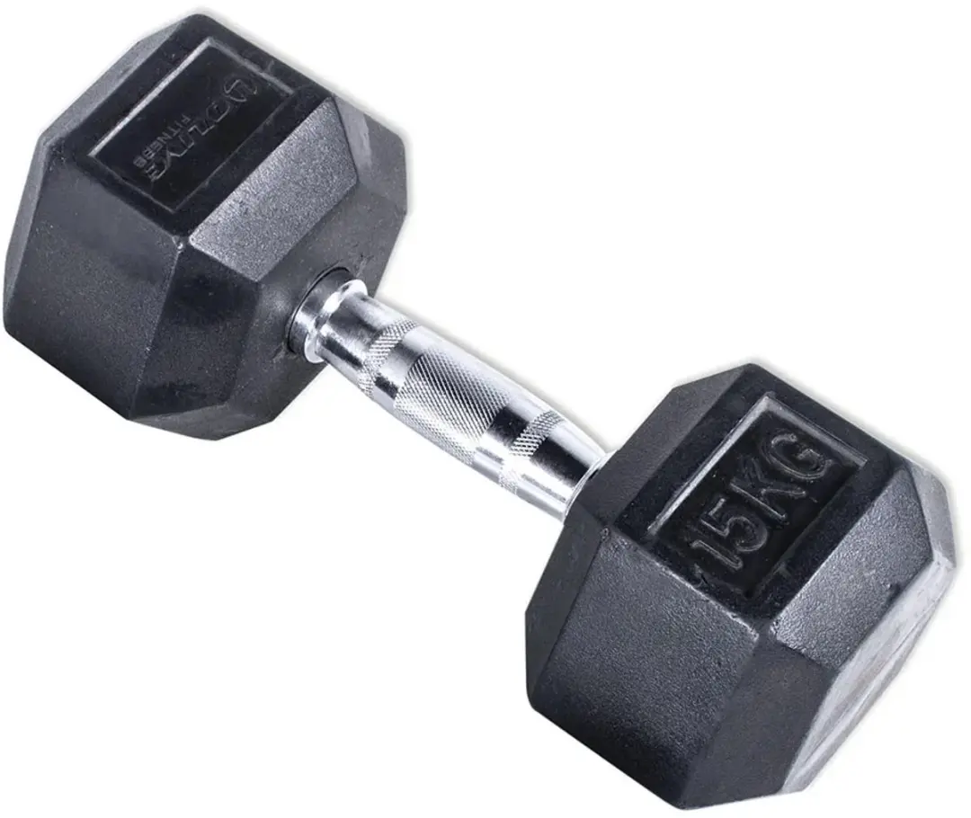 Olive Hex Dumbbell 15kg - Zilver - afbeelding 2 van 3