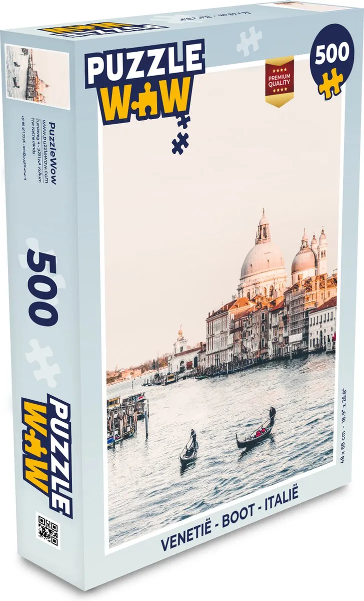 PuzzleWow Venetië Boot Italië Legpuzzel 500 Stuks