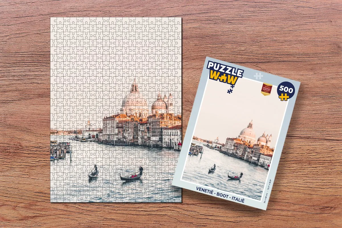 PuzzleWow Venetië Boot Italië Legpuzzel 500 Stuks - Multicolor