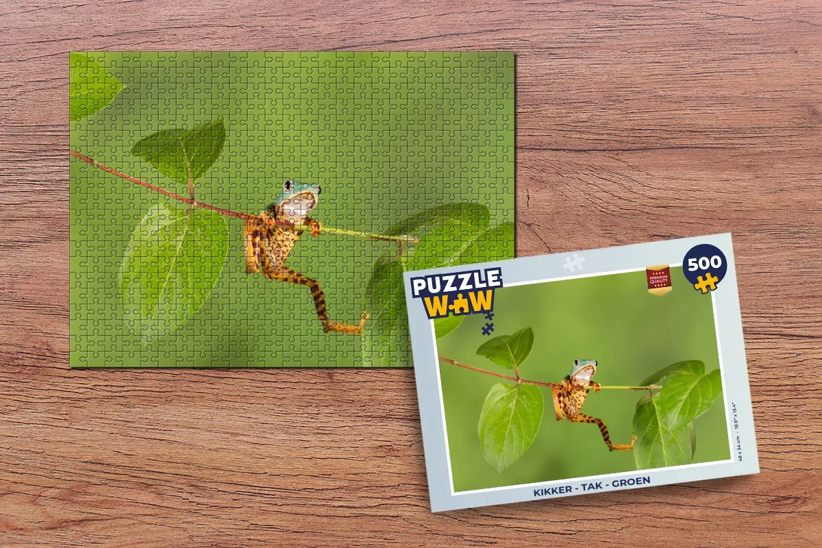 PuzzleWow Kikker Tak Legpuzzel 500 Stuks - Multicolor