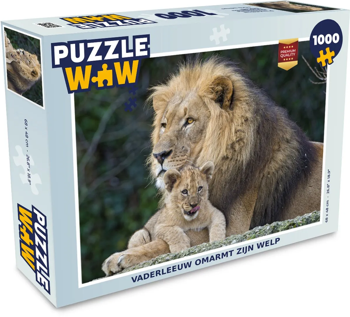 PuzzleWow Portret Leeuwen Legpuzzel 1000 Stuks - Multicolor