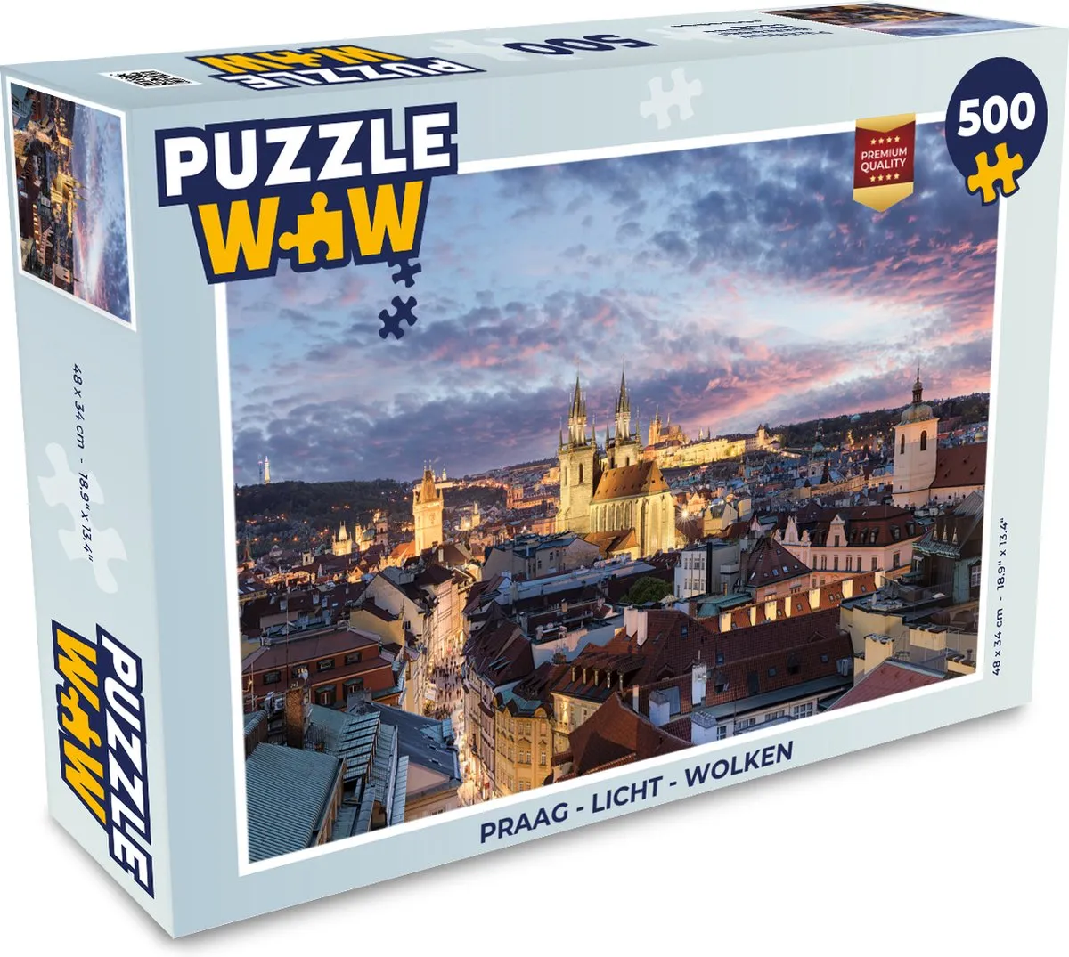 PuzzleWow Praag Licht Wolken Legpuzzel 500 Stuks