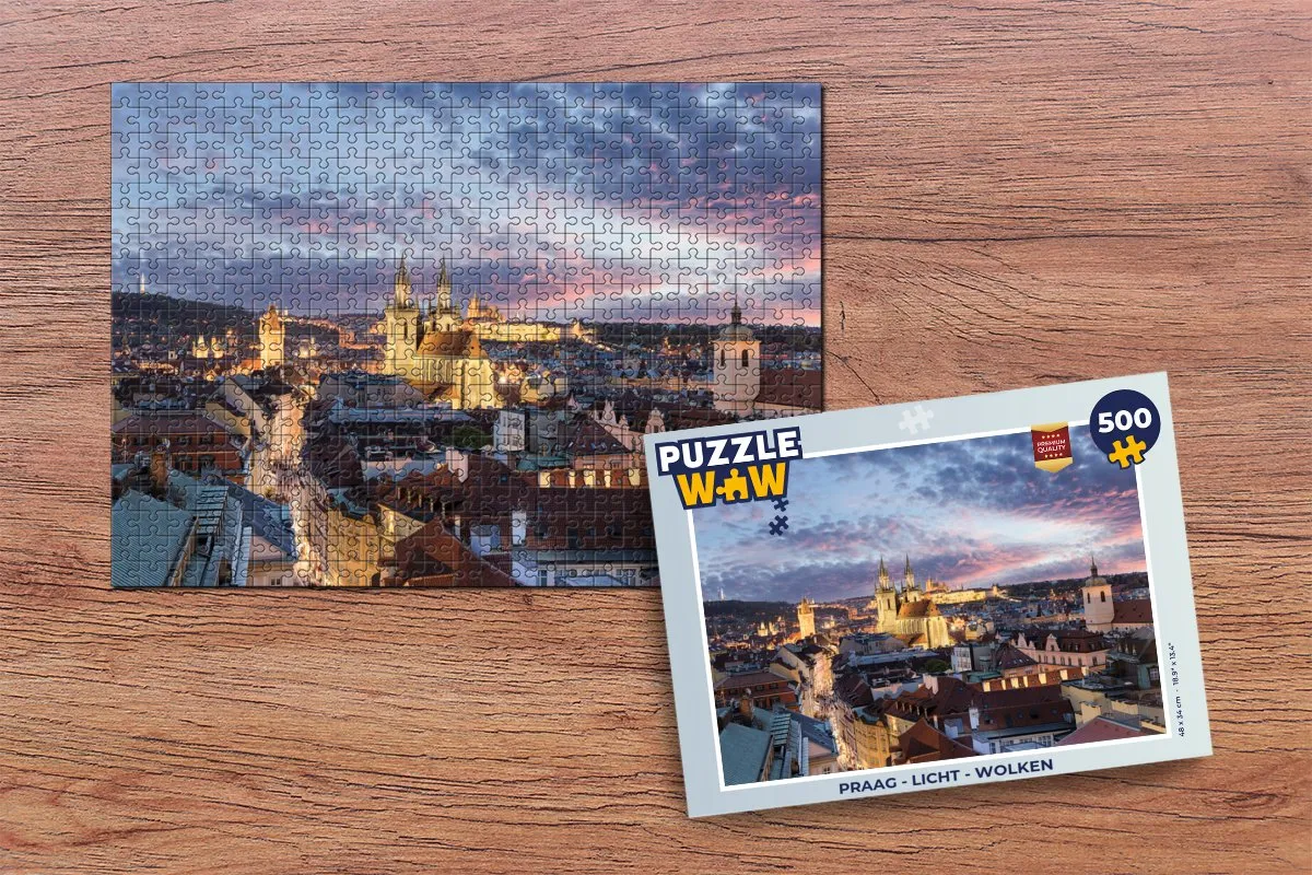 PuzzleWow Praag Licht Wolken Legpuzzel 500 Stuks - Multicolor