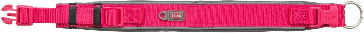 Trixie Premium Halsband Hond Extra Breed 27-35x2.5cm - Fuchsia/Grijs
