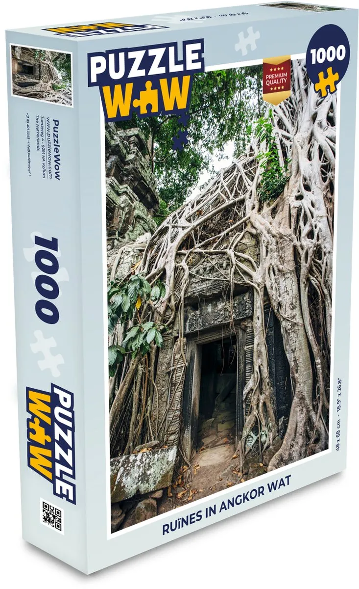 PuzzleWow Ruïnes in Angkor Legpuzzel 1000 Stuks - Multicolor