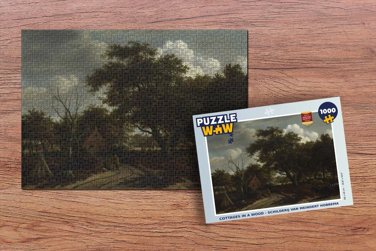 PuzzleWow Cottages in a Wood Legpuzzel 1000 Stuks - Multicolor