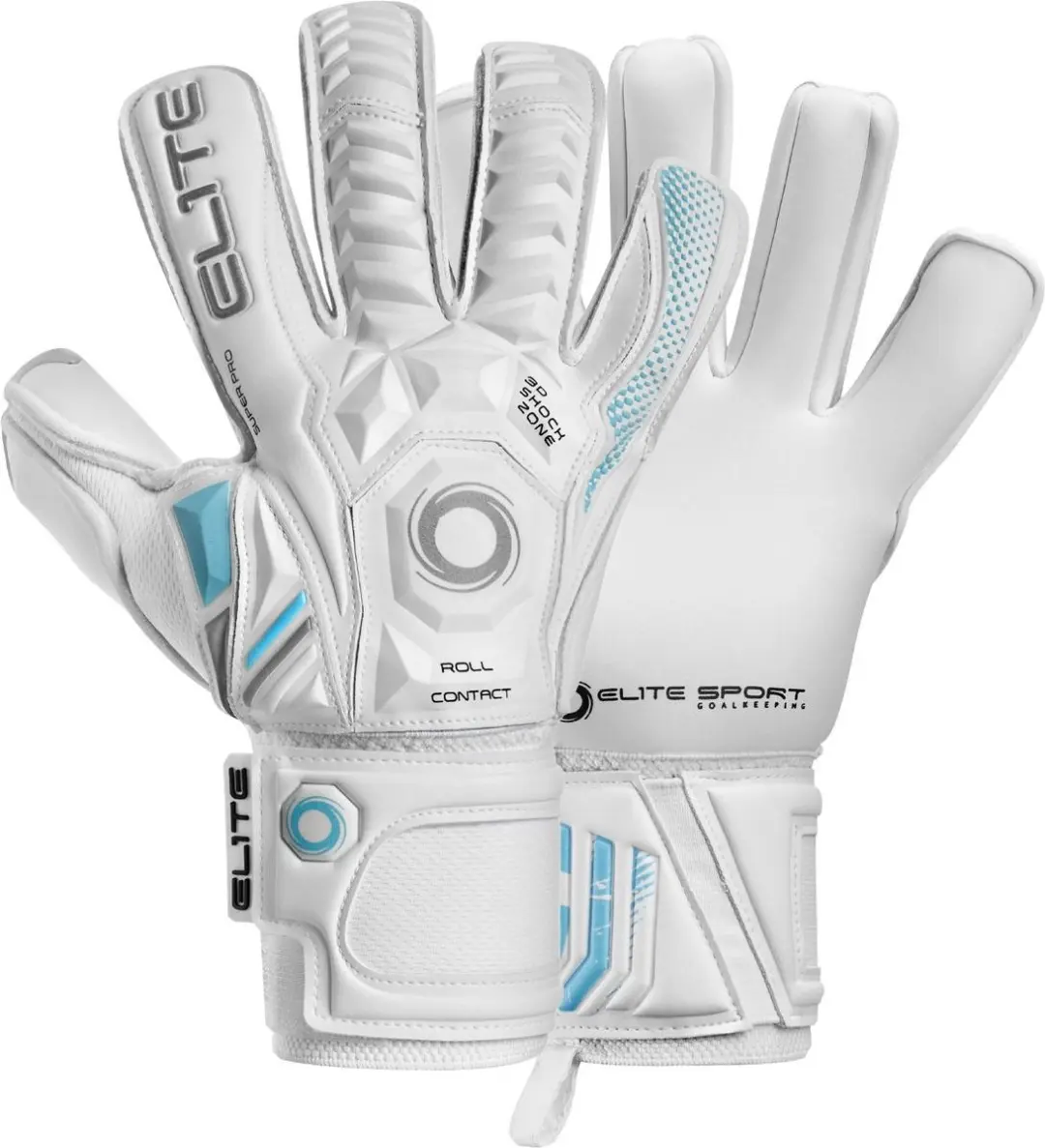Elite Sport Supreme Keepershandschoenen - Wit/Lichtblauw - Maat 7 - afbeelding 3 van 5