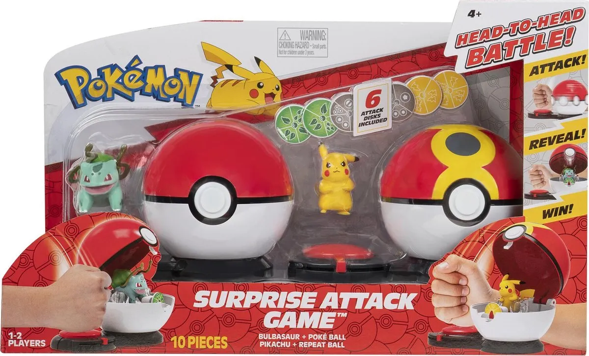 Pokémon Surprise Attack Game Pikachu & Bulbasaur - PKW2504 - afbeelding 6 van 6
