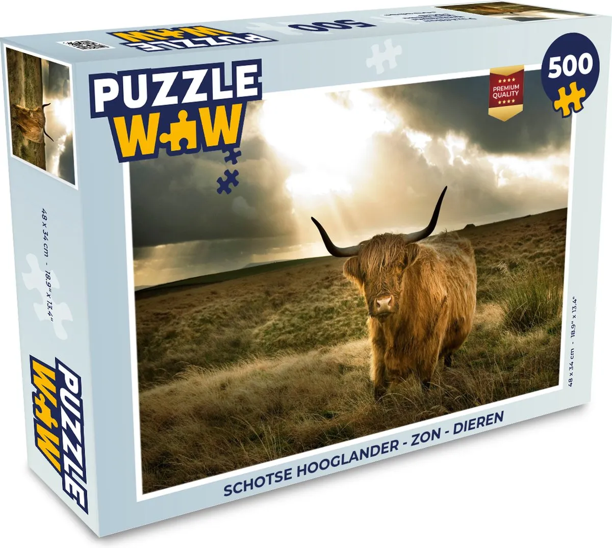 PuzzleWow Schotse Hooglander Legpuzzel 500 Stuks