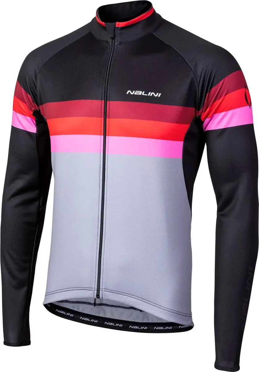 Nalini Fietsshirt lange mouwen Heren Zwart Rood