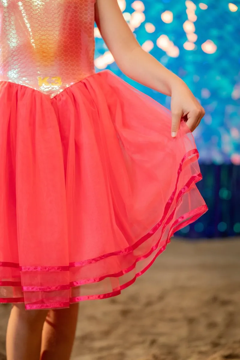 K3 - Verkleedkleding - Verkleedjurk 6-8j. - Lied van de zeemeermin - Maat 134