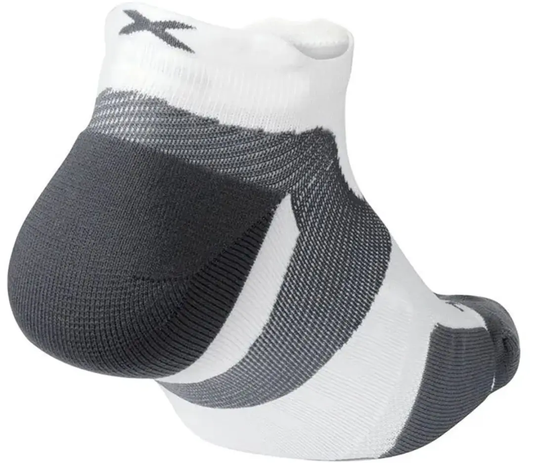 2XU Vectr Cushion Onzichtbare Sokken - Wit/Grijs - Maat 38/41,5 - afbeelding 2 van 3