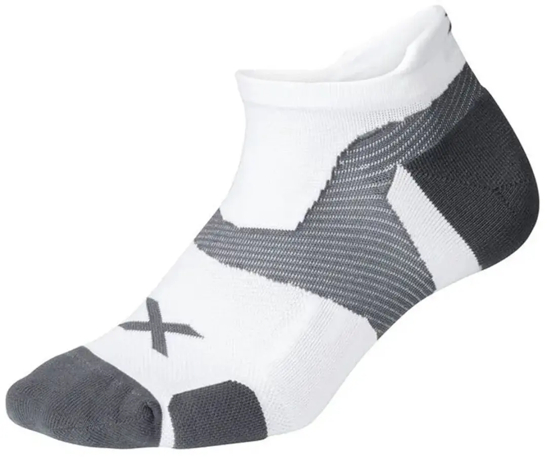 2XU Vectr Cushion Onzichtbare Sokken - Wit/Grijs - Maat 38/41,5 - afbeelding 3 van 3