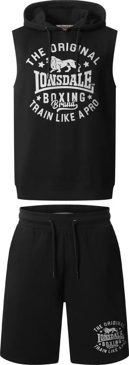Lonsdale Shotley mouwloze hoodie & korte broek set, normale pasvorm 117839