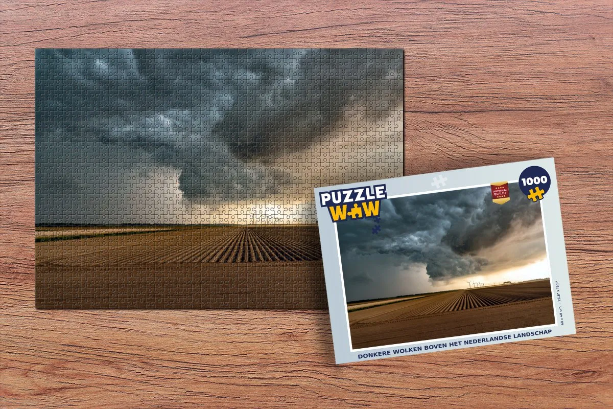 PuzzleWow Donkere Wolken Nederland Legpuzzel 1000 Stuks - Multicolor