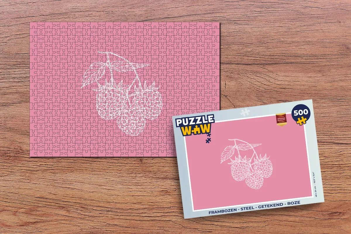 PuzzleWow Frambozen Legpuzzel 500 Stuks - Roze