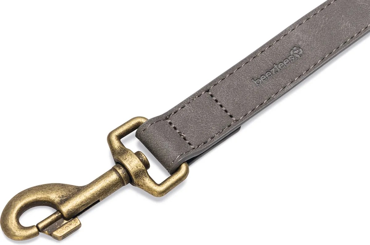 Beeztees Balacron Ax Kunstleer Hondenriem - 130cm x 2.5cm - Grijs