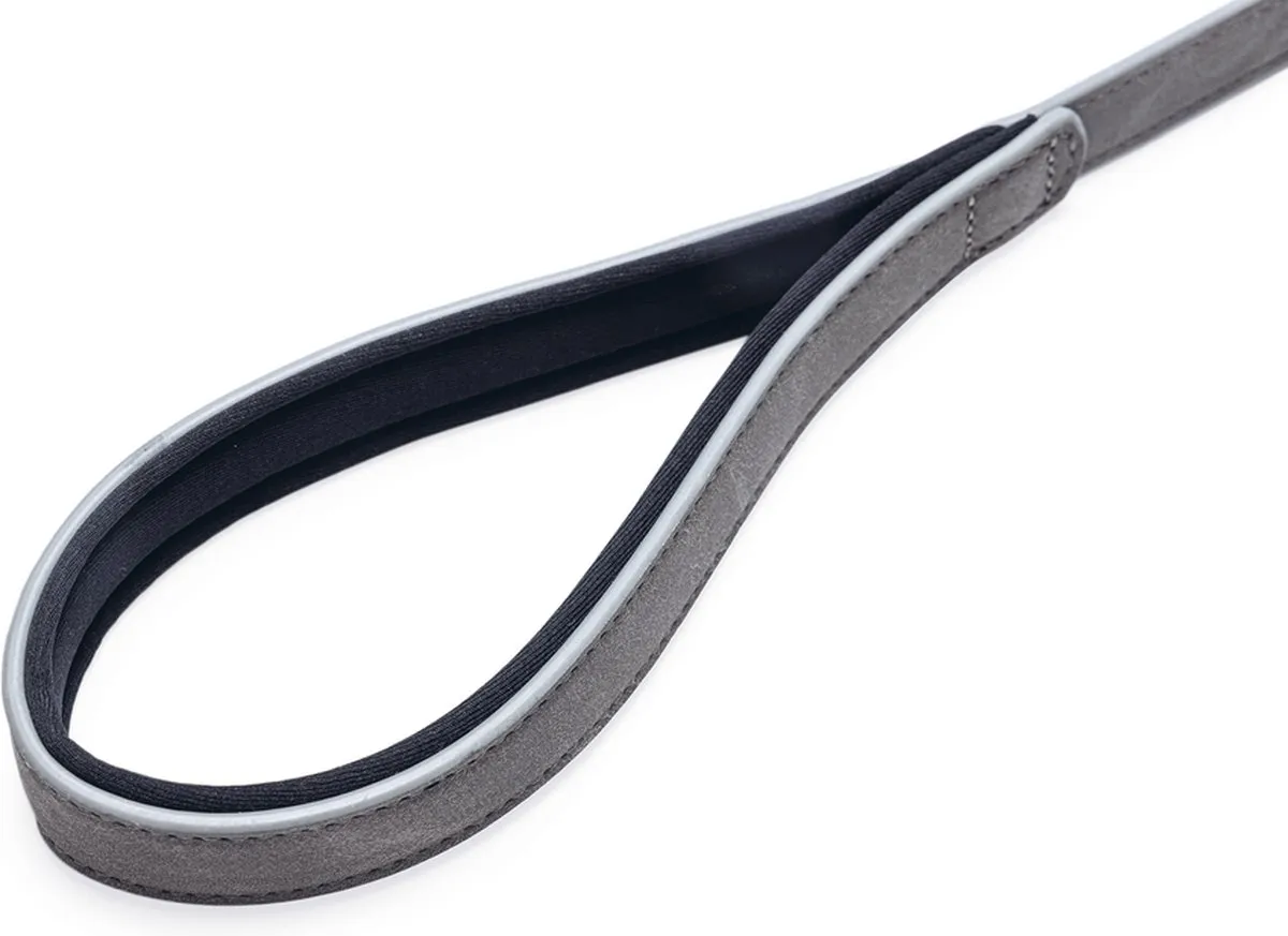 Beeztees Balacron Ax Kunstleer Hondenriem - 130cm x 2.5cm - Grijs