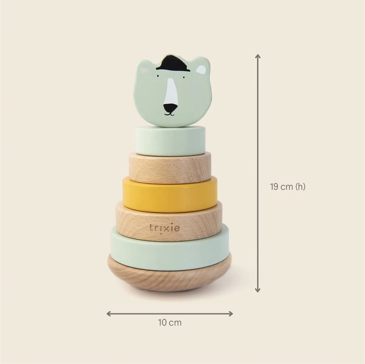 Trixie Houten Stapeltoren Mr. Polar Bear - Groen - afbeelding 6 van 6