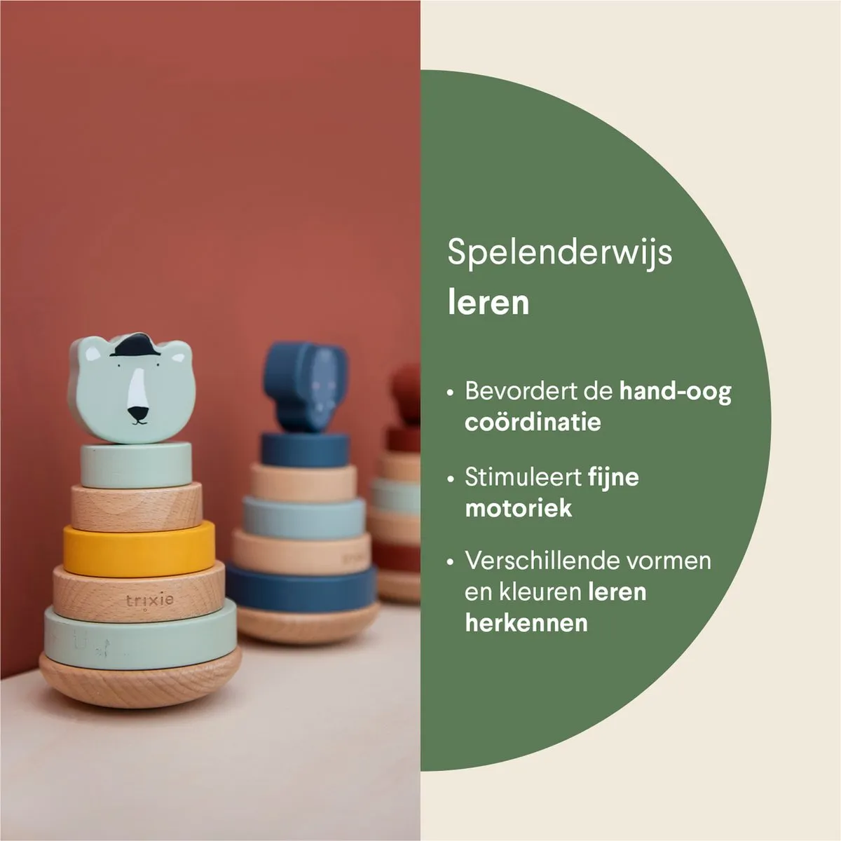 Trixie Houten Stapeltoren Mr. Polar Bear - Groen