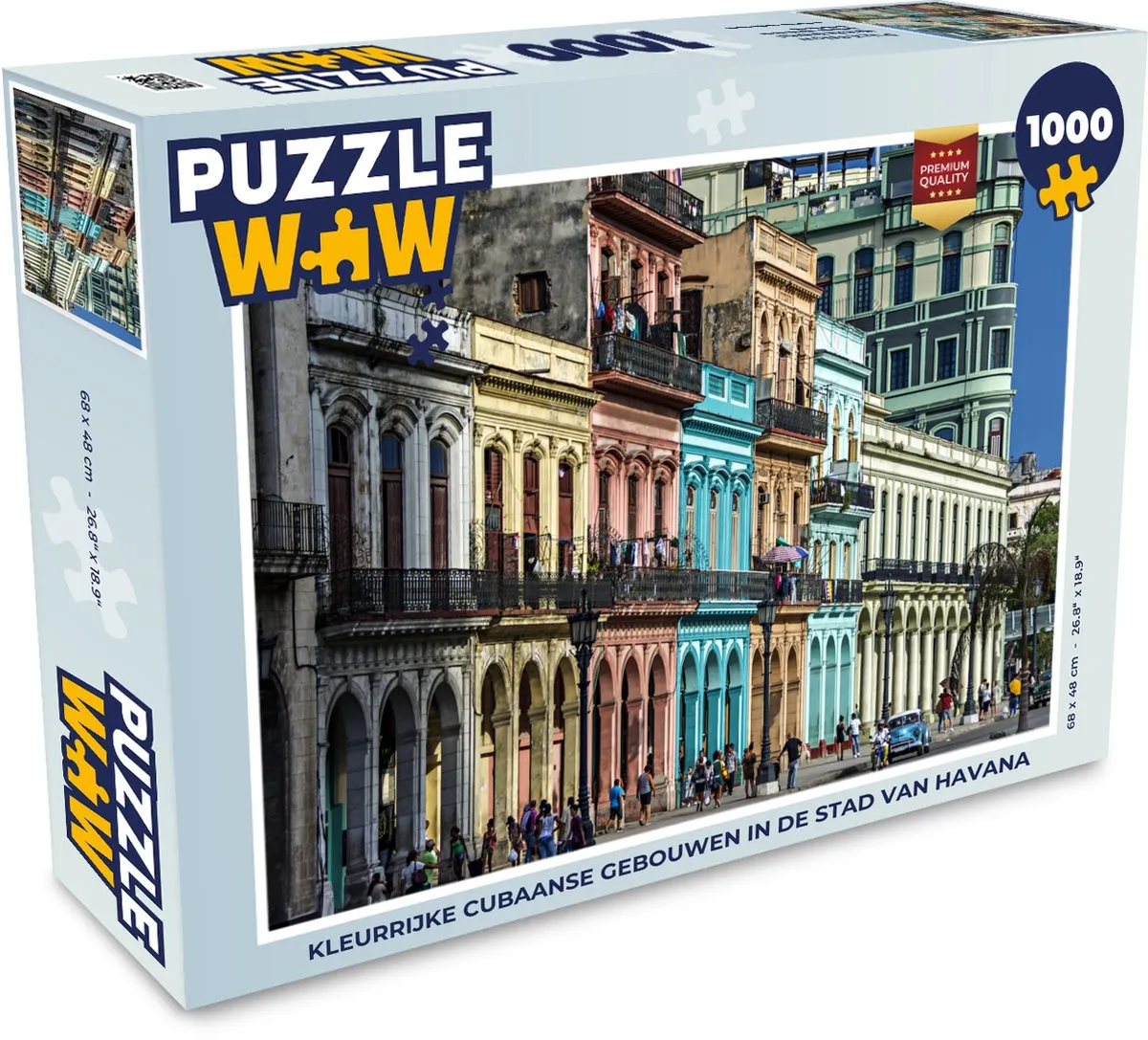 PuzzleWow Havana Cubaanse Gebouwen Legpuzzel 1000 Stuks - Multicolor