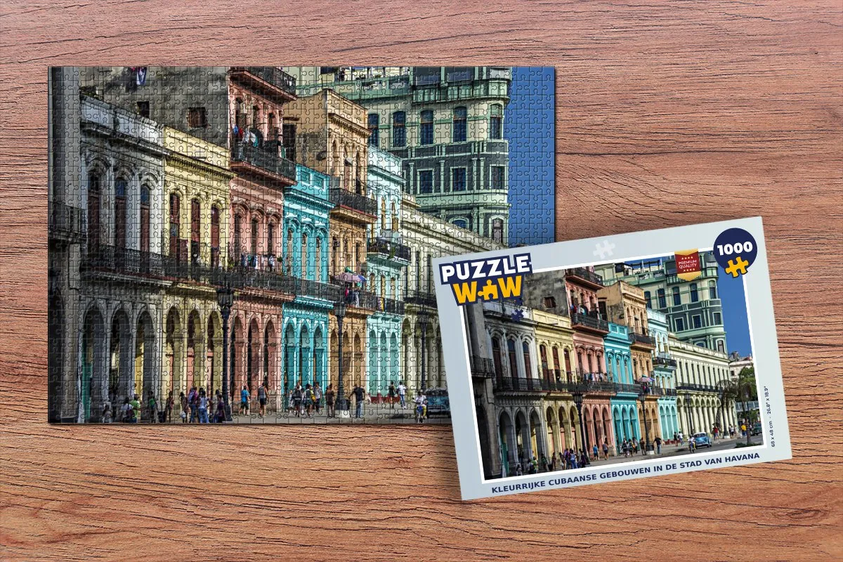 PuzzleWow Havana Cubaanse Gebouwen Legpuzzel 1000 Stuks