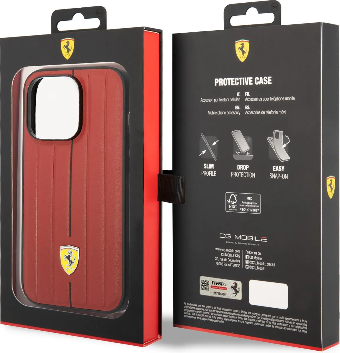 Ferrari iPhone 14 Pro Hoesje - Rood - MPN 3666339062385
