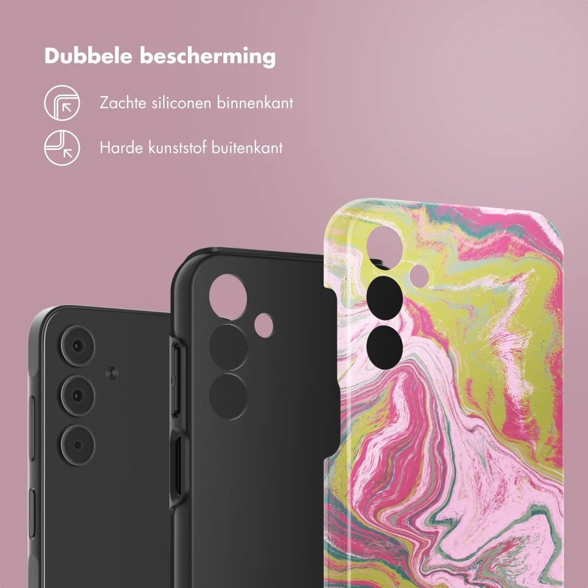 Selencia Hoesje Samsung Galaxy A15 Marble Pink
