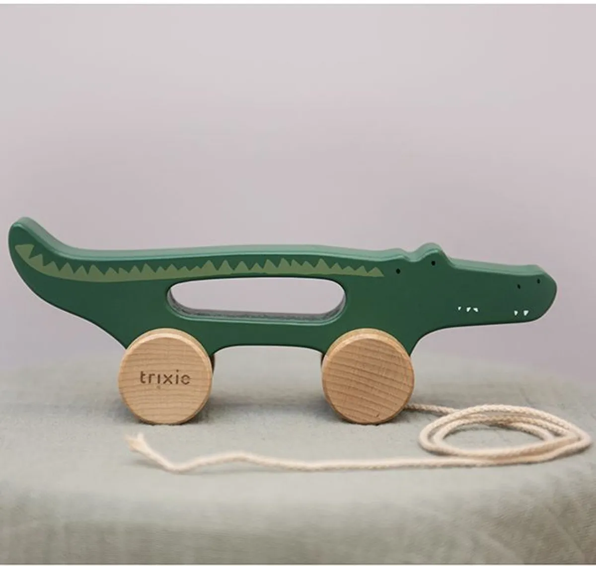 Trixie Houten Trekspeeltje - Mr. Crocodile - Voor de eerste stapjes - Babyspeelgoed - Voor Jongens & Meisjes - Krokodil