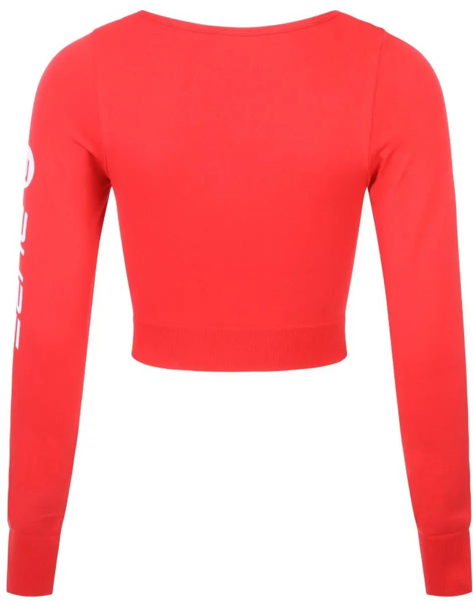 Pure2Improve Crop Top Dames - Maat XS - Sporttop Dames - Fitness Top - Seamless Training Top - 90% Nylon / 10% Spandex - Rood - afbeelding 3 van 5