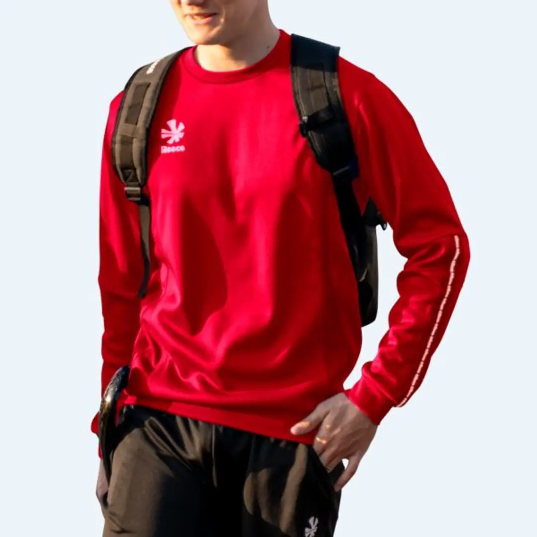 Reece Shift Round Neck Top Sporttrui - Rood - L - afbeelding 2 van 6
