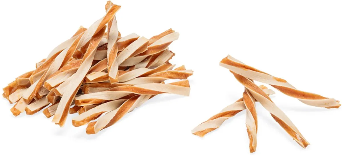 Beeztees Tasty Treats Kip Twirls met Vis - Kleine Hondenkoekjes 200g