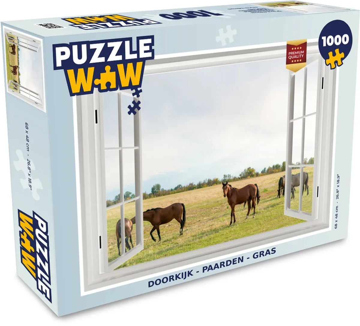 PuzzleWow Paarden Gras Legpuzzel 1000 Stuks