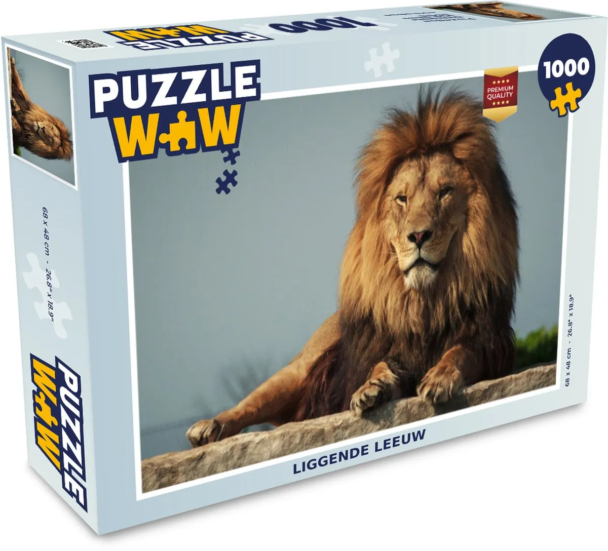 PuzzleWow Leeuw Rotsen Jacht Legpuzzel 1000 Stuks